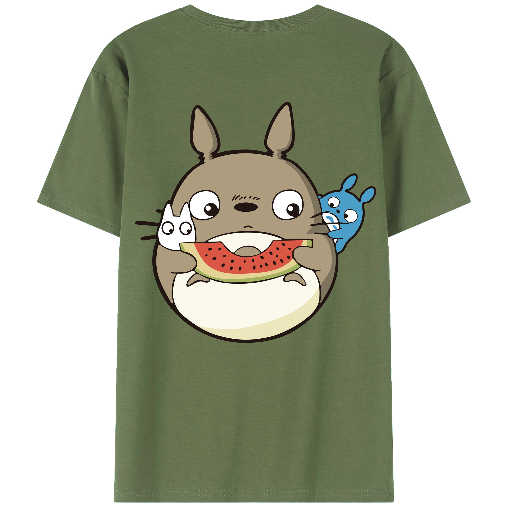 （画像用） となりのトトロ 草壁メイ 草壁サツキ My Neighbor Totoro Satsuki Kusakabe Mei Kusakabe 綿100％ メンズ半袖Tシャツ（バックプリント） 通気性